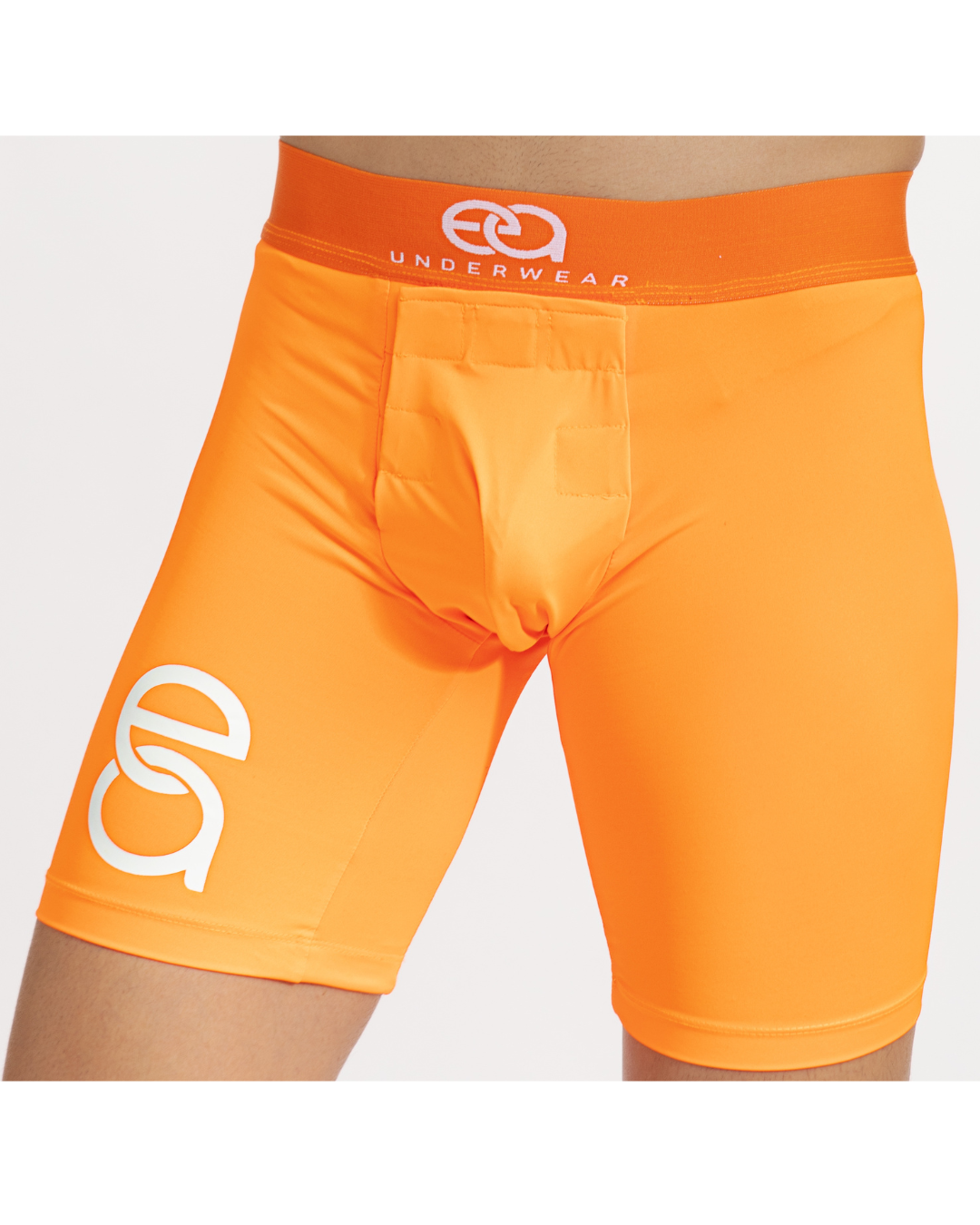 Orange underwear with a logo on a white background, Front View